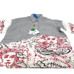 Stella McCartney Red & White Striped Button-Up Shirt | Men's Casual Classic